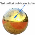 15CM/6 Inch Smooth Hollow Steel Ball Gold Reflective Stainless Steel Sphere