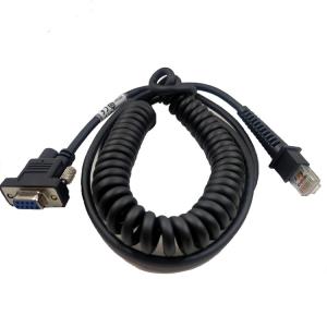 China Coiled Spiral Barcode Scanner Cord , Cable Rs232 DB9 Female For Datalogic Gd4130 factory