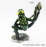 New design home decorative box metal cute green frog jewelry decorative box