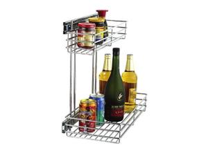 China Double Layers Kitchen Pull Out Basket Slide Out Kitchen Cupboard Basket Loadable factory