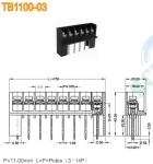 Power Barrier Terminal Block 10-22AWG 11.00mm Pitch 600V 30A Stripping Length 9