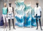 Summer Theme Window Display Decorations PVC Wave Shape Props Wear Resistance
