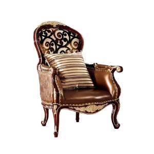 China Antique Luxury Wooden Armchair Royalty Living Room Leisure Arm Chair factory