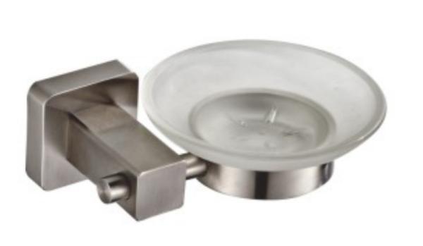 Soap Dish83402 (8159)-Square &Stainless steel 304&Brush &glass & Bathroom