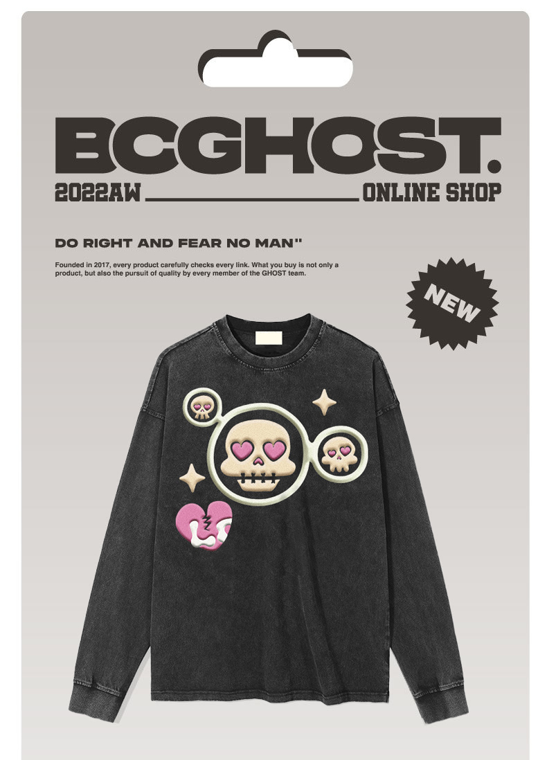 Men Women's Custom Printed Long Sleeve T-Shirt in Heavy Cotton Fabric for Fashion Lovers