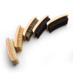 Abeis Square Wave Brush For 360 Curved Palm Wood Handle Natural Soft Boar