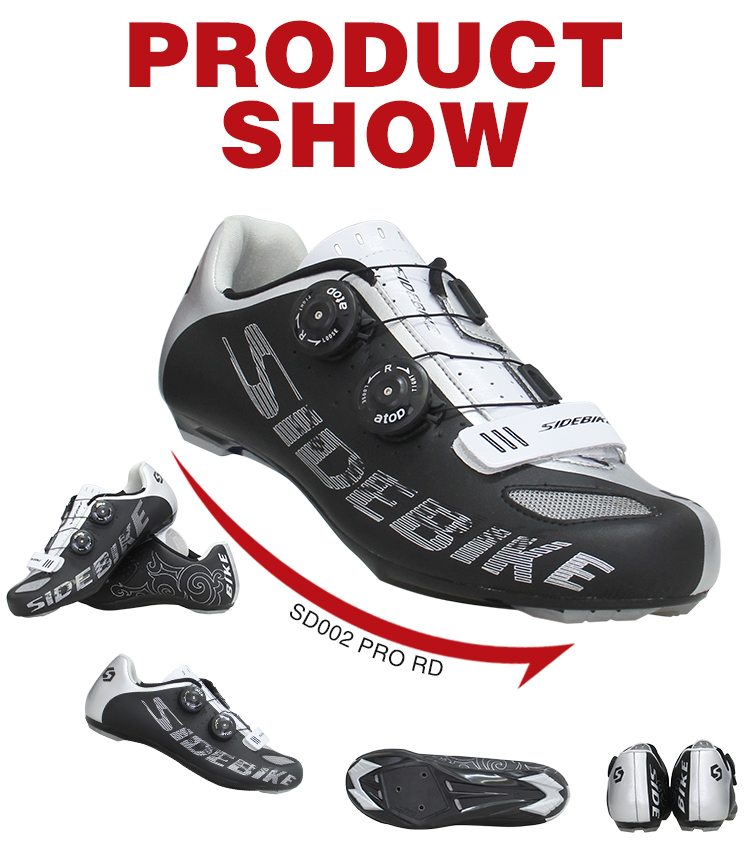High Elastic SPD Indoor Cycling Shoes , Black Road Bike Shoes Skid Proof 35-46