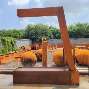 China Corten Steel Rain Curtain Waterfall Decorative Outdoor Rusty Metal Water Pool factory