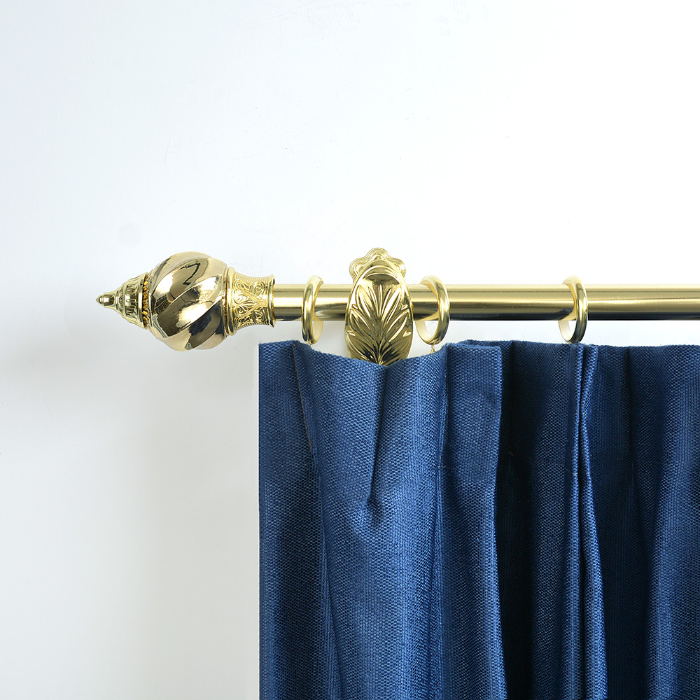 Cross Section Circular Shower Tension Curtain Rod Finials 25mm Simple Style