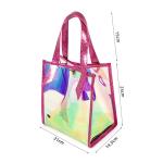 snap Button Closure Holographic TPU Cosmetic Tote Bags