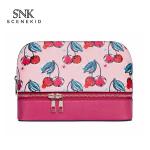 Women Waterproof PU Leather Portable Travel Makeup Bag With Mirror