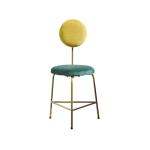Velvet Multi Colored Upholstered Dining Chairs Metal Frame With Triangle Legs