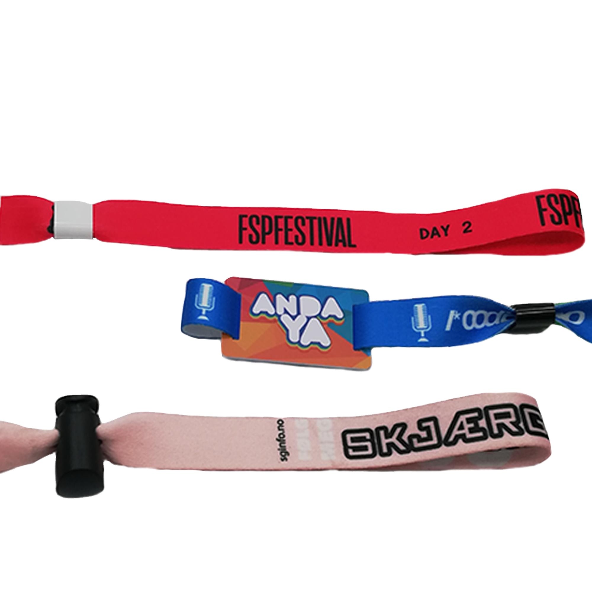 Waterproof NFC RFID Fabric Wristband Bracelet With UID Numbers For Social Distancing
