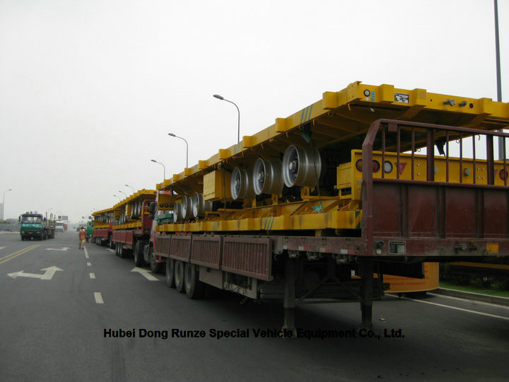 Flatbed Container Trailer 3 axle for container Loading capacity 40 ton ,60ton,80Ton