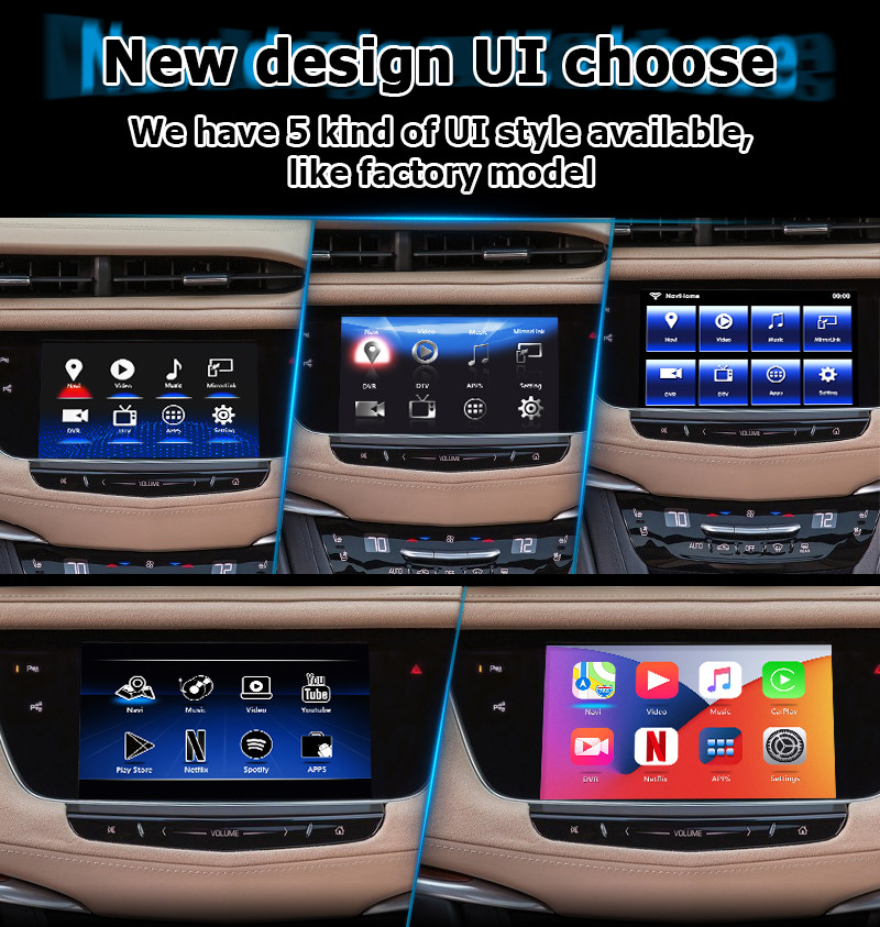 GPS wireless carplay Android auto navigation box video interface for Cadillac XT5 video