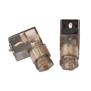 Transparent Solenoid Valve Connector With LED C 2+PE / 3+PE 24V DC Voltage