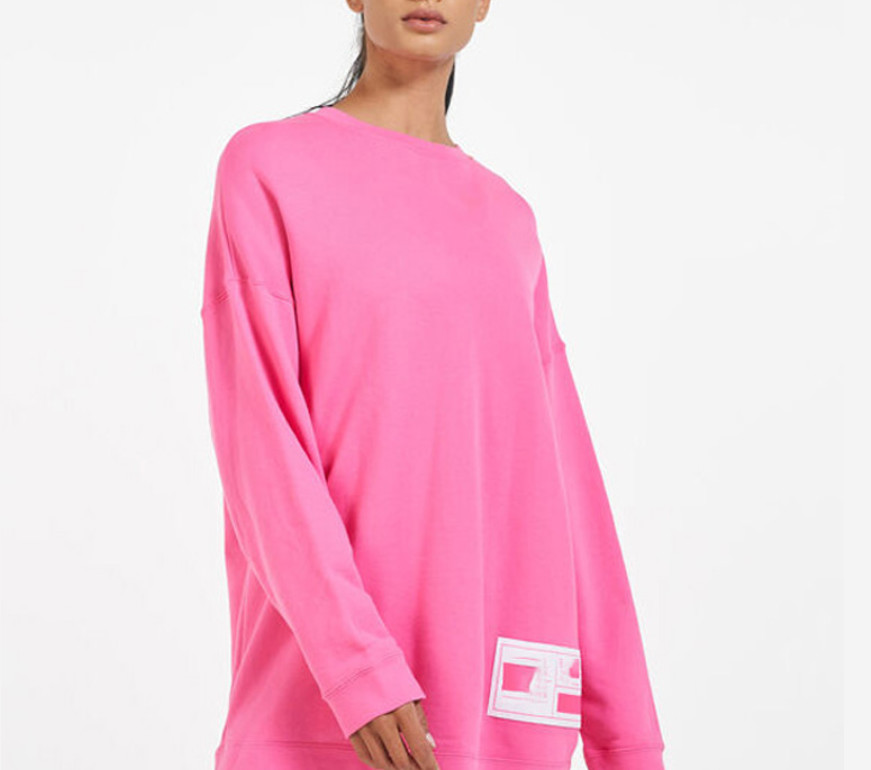 100% Cotton Round Neck Long Sleeve Sportswear Oversized Sweatshirt For Women