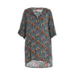 G195033 Ladies V Neck Blouse / Womens Printed Blouses Lightweight Breathable