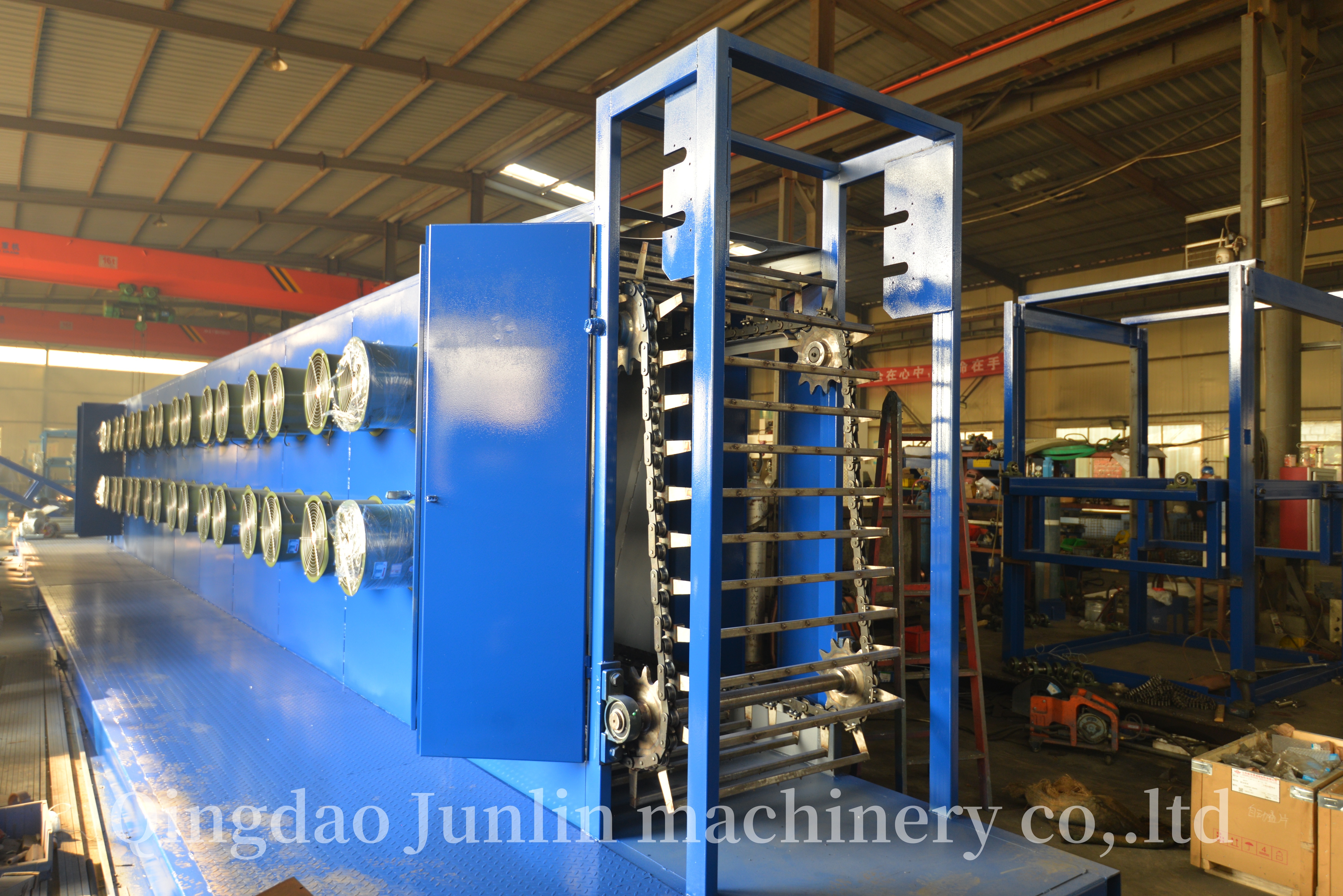 Floor Type Hanging Rod Rubber Batch Off Cooler With Adjustable Speed