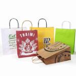 100% Eco Friendly FSC Craft Retail Kraft Paper Shopping Bags With Reinforced