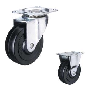 China 2.5 Inch 118LBS Load Capacity Swivel Plate Hard Rubber Wheel Industrial Grade factory