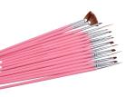 Dotting Tool Fine Nail Art Brushes For Makeup With Fan Brush / Pen Design
