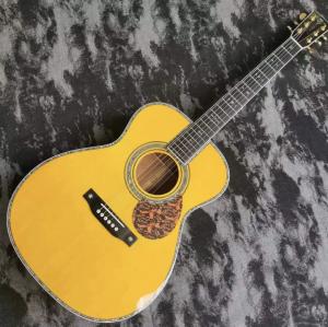 China Custom 40 &quot;full solid wood OM42 series yellow acoustic guitar Martin guitar style factory