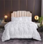 3pcs Bedding Set Pure Plain Color Fern Flower Craft 100% Polyester Duvet Cover