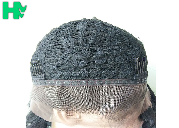 Curly Wave Synthetic Front Lace Wigs , Natural Hairline Wigs Real Tangle Free