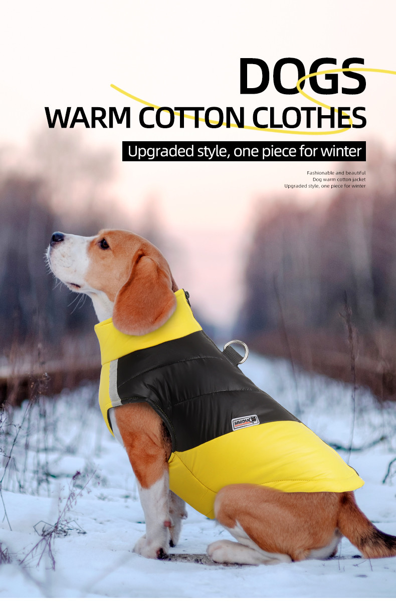 Pet Padded Vest Waterproof Warm Dog Clothing Reflective Comfortable