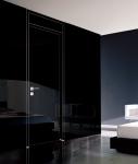 Aluminum Frame glossy black front door,black lacquer door for bedroom