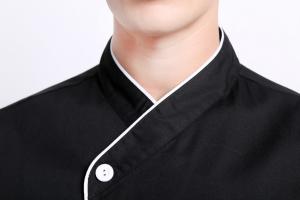 China White Cutton White Edage Black Chef Suit factory