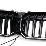Gloss Black Car Styling Racing Grills Middle Grille With Light For BMW 3 Series