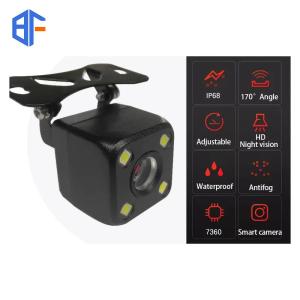 China 4 LED Light Auto Backup Camera Wide Angle View Universal Black Safe Parking factory