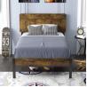 Buy cheap Platform Twin Metal Bed Frame With Wood Headboard And iron Slats from wholesalers