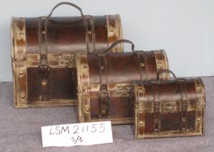 China Burnt Logo Eco L38x27.5 Wood Storage Trunks Chests factory