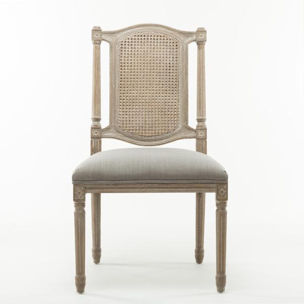 Cane back wooden craved oak linen fabric wedding chair popular for party hire