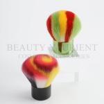 Colourful Hair Kabuki Makeup Brush For Powder Aluminum Handle