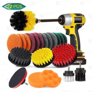 China 22 Pcs 310g Electric Drill Cleaning Brush for Bathroom Surfaces Tub Tile And Grout factory