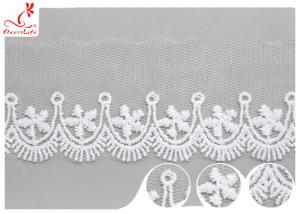 China Polyester Width 3CM Ribbon Embroidered Lace Trim For Wedding Dress factory