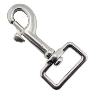 China 304 316 Stainless Steel Rigging Hardware Square Ring Single Head Fixed Eye Snap Hook factory