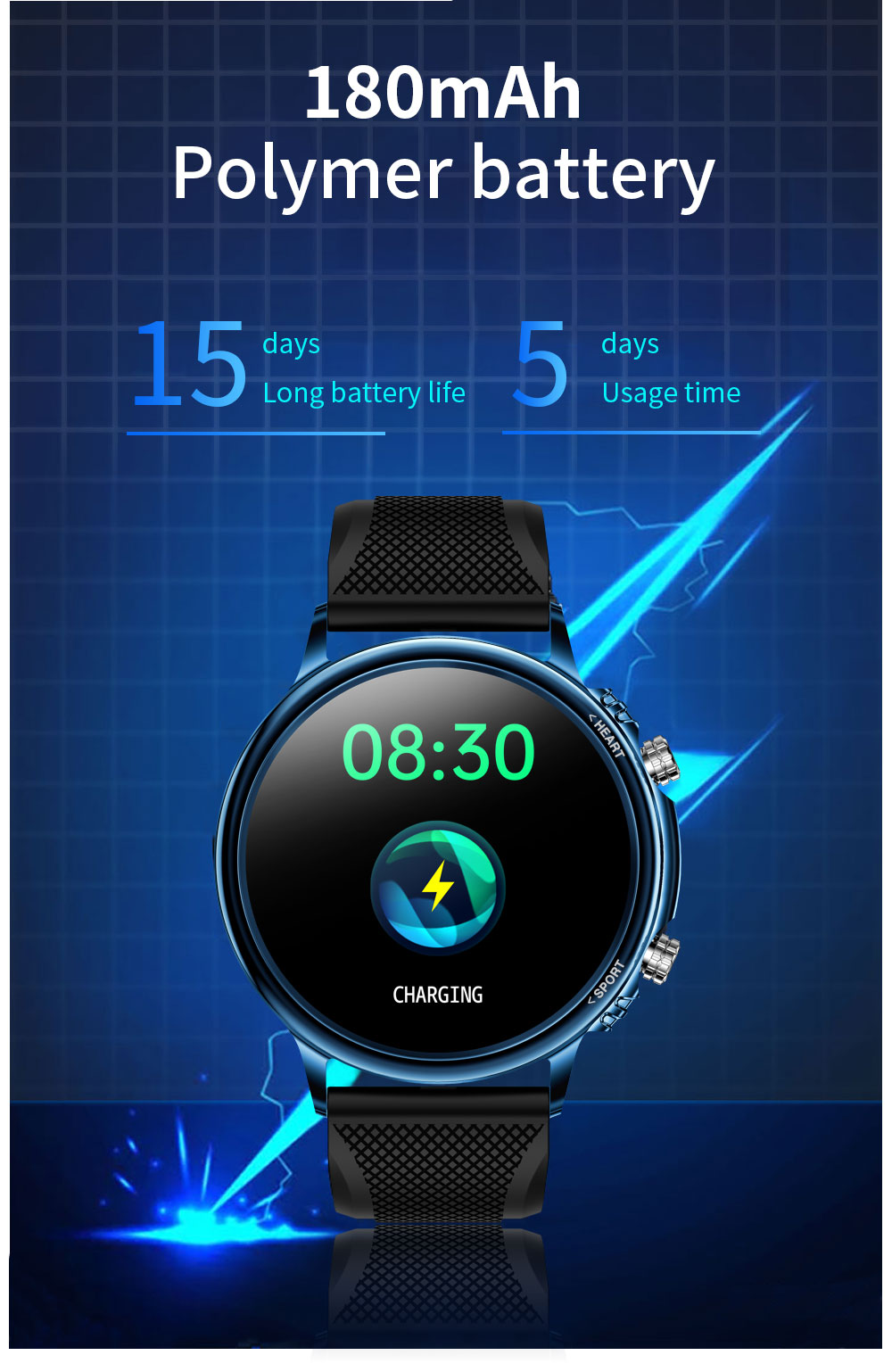 High Definition GR5515 Full Touch Smartwatch Multi Dial Switching