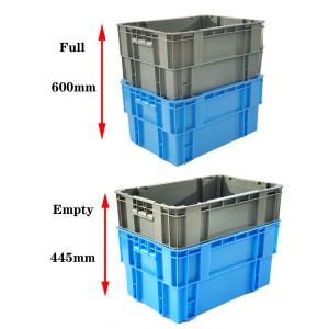 Internal Size 551*348*291mm PP Rectangular Square Plastic Crate for Warehouse
