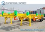 65T Terminal Frame Container Flatbed Semi Trailer 40 ft 2 Lines Skeleton