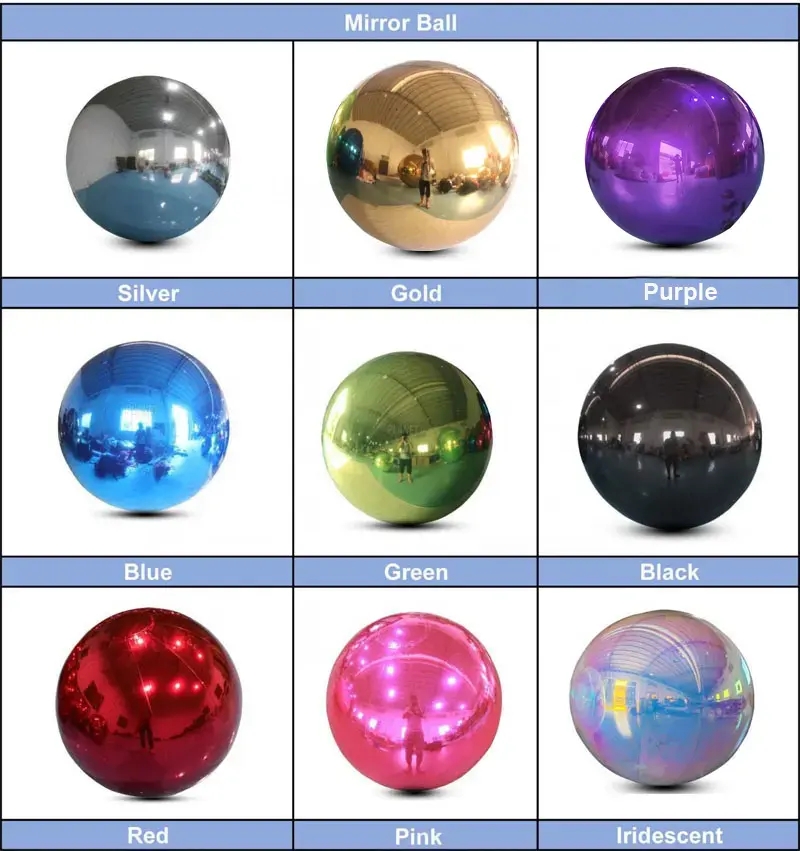 Double Layer Inflatable Advertising Balloons Silver Inflatable Mirror Ball