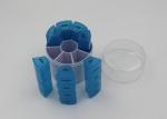 Cylindrical Plastic Pill Box With Stamp Printing Logo / 28 Day Pill Organizer