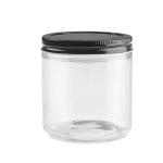 Clear Mini Cookie Glass Canister Jar With Black Airtight Lids