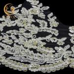 Decorative Beaded Lace Trim Water Soluble Embroidery 135cm Width