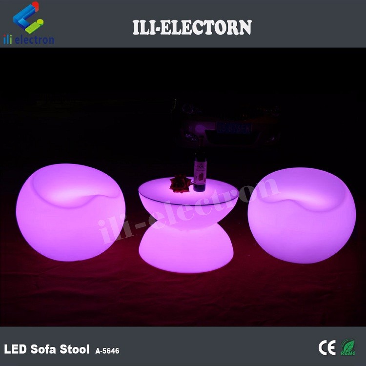 Garden bar Plastic LED Light Up Furniture stool table Waterproof