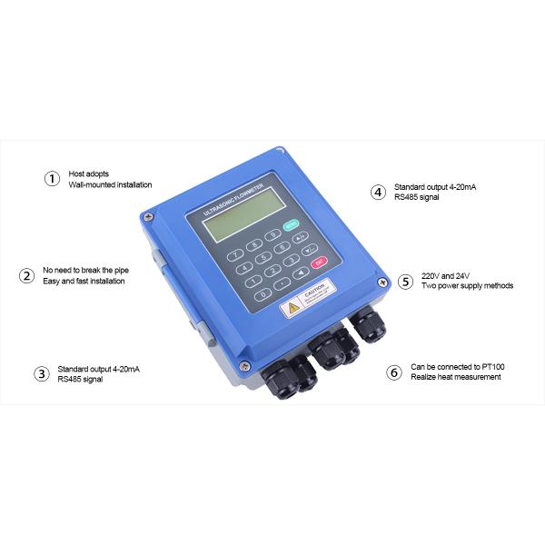 Clamp On Wall Mounted RS485 Ultrasonic Flow Meter